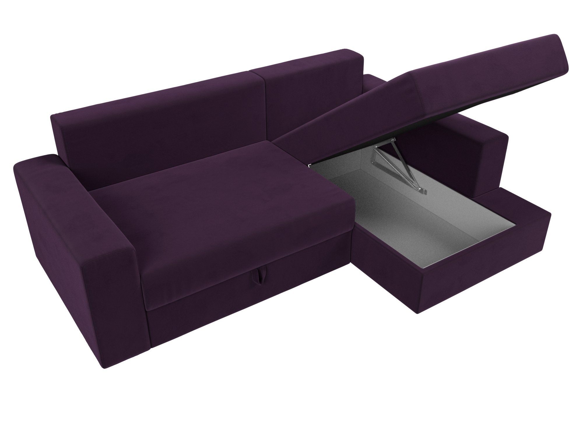 Угловой диван Майами правый угол (Фиолетовый\Фиолетовый\Бежевый)