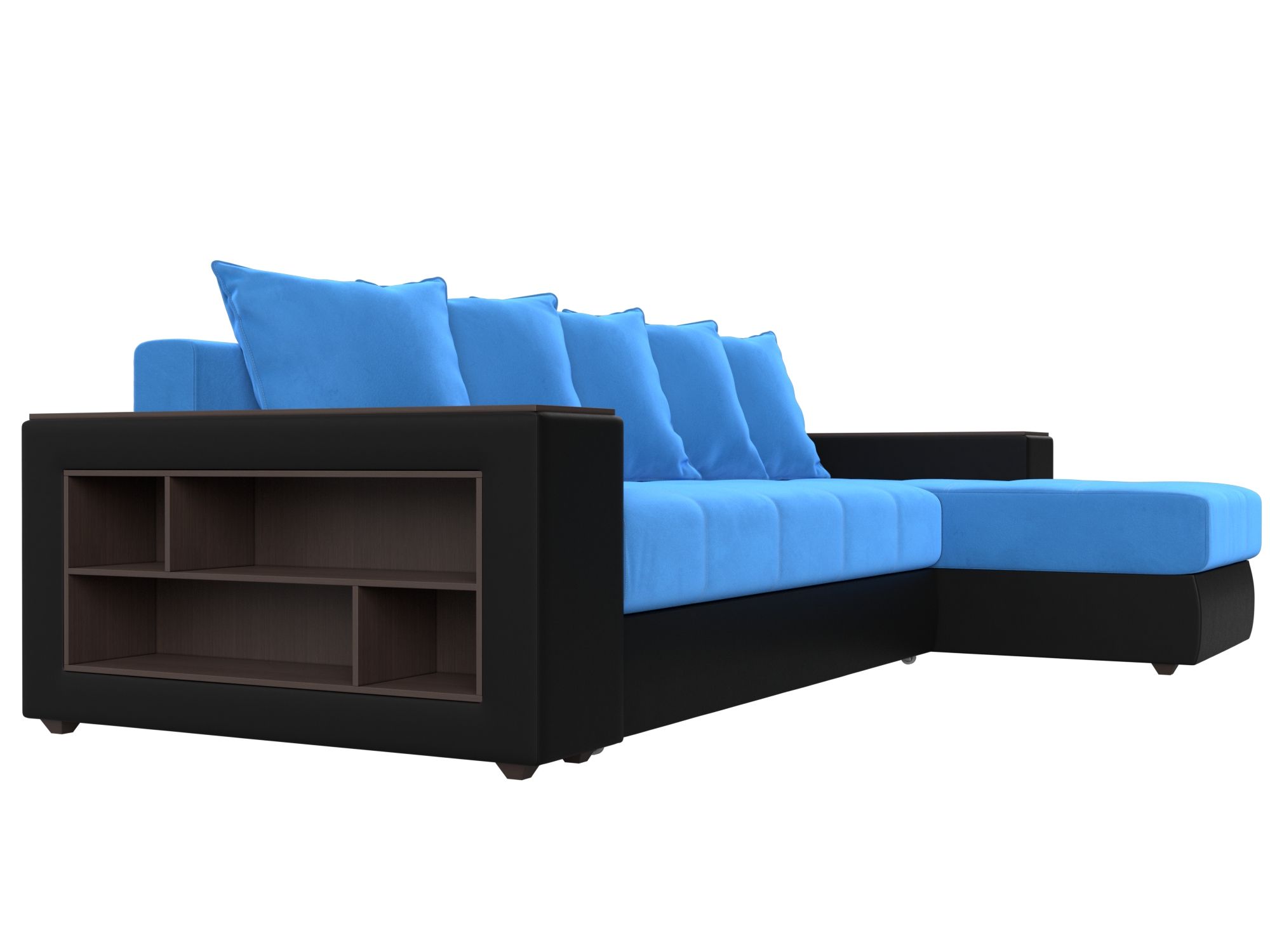 Угловой диван Дубай правый угол (Голубой\Черный)