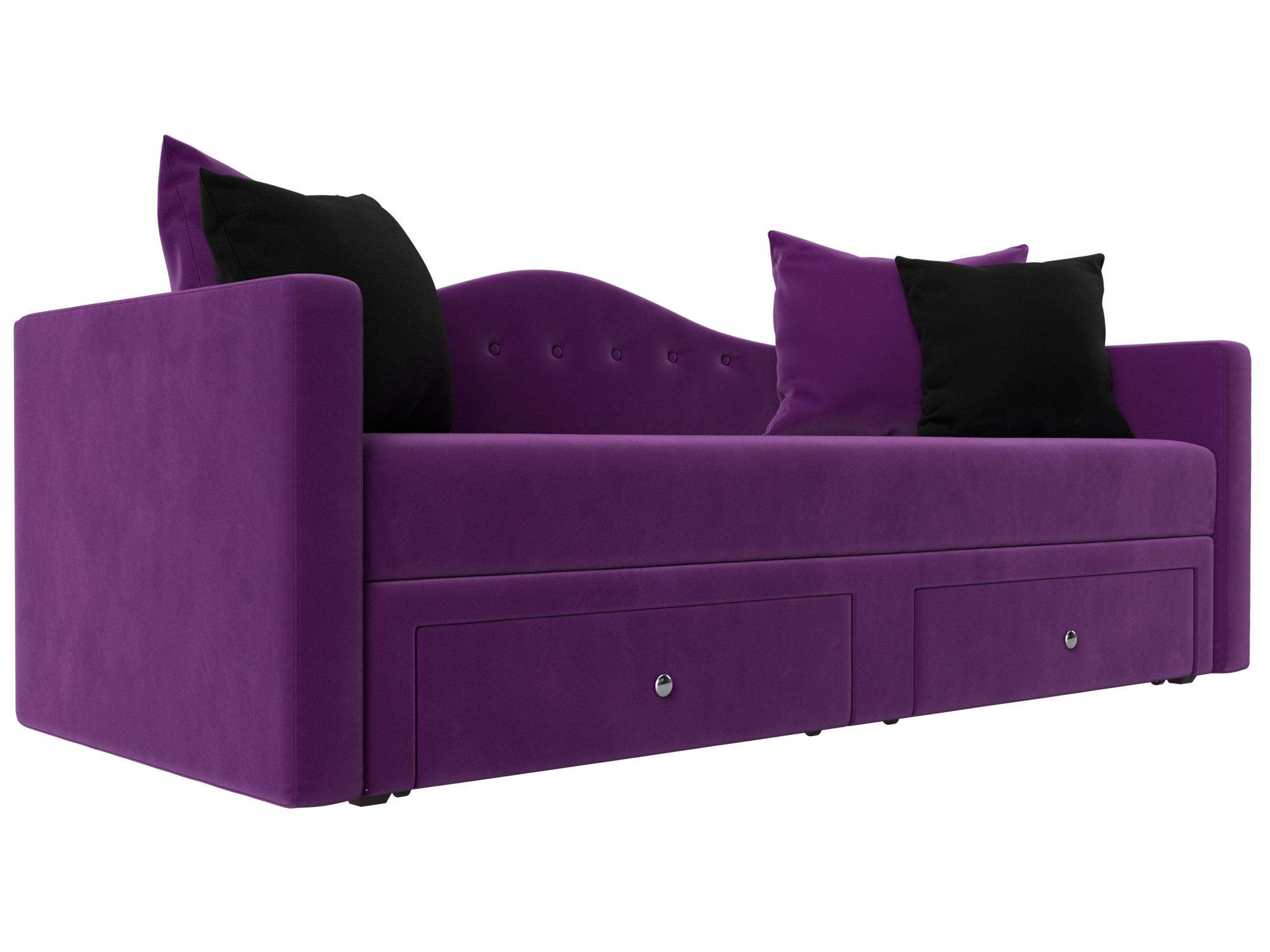 Детский прямой диван Дориан (Фиолетовый\Черный)