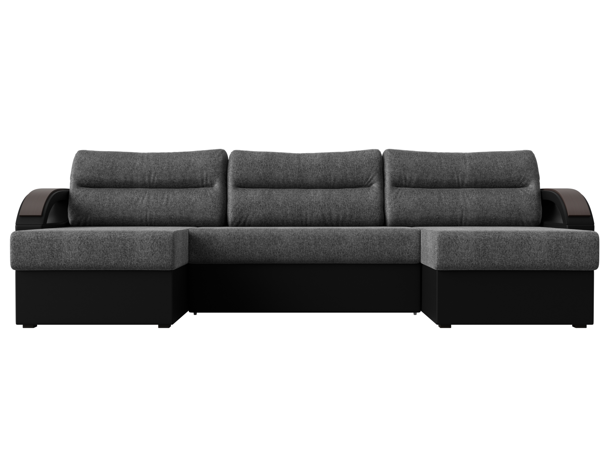 П-образный диван Форсайт (Серый\Черный)