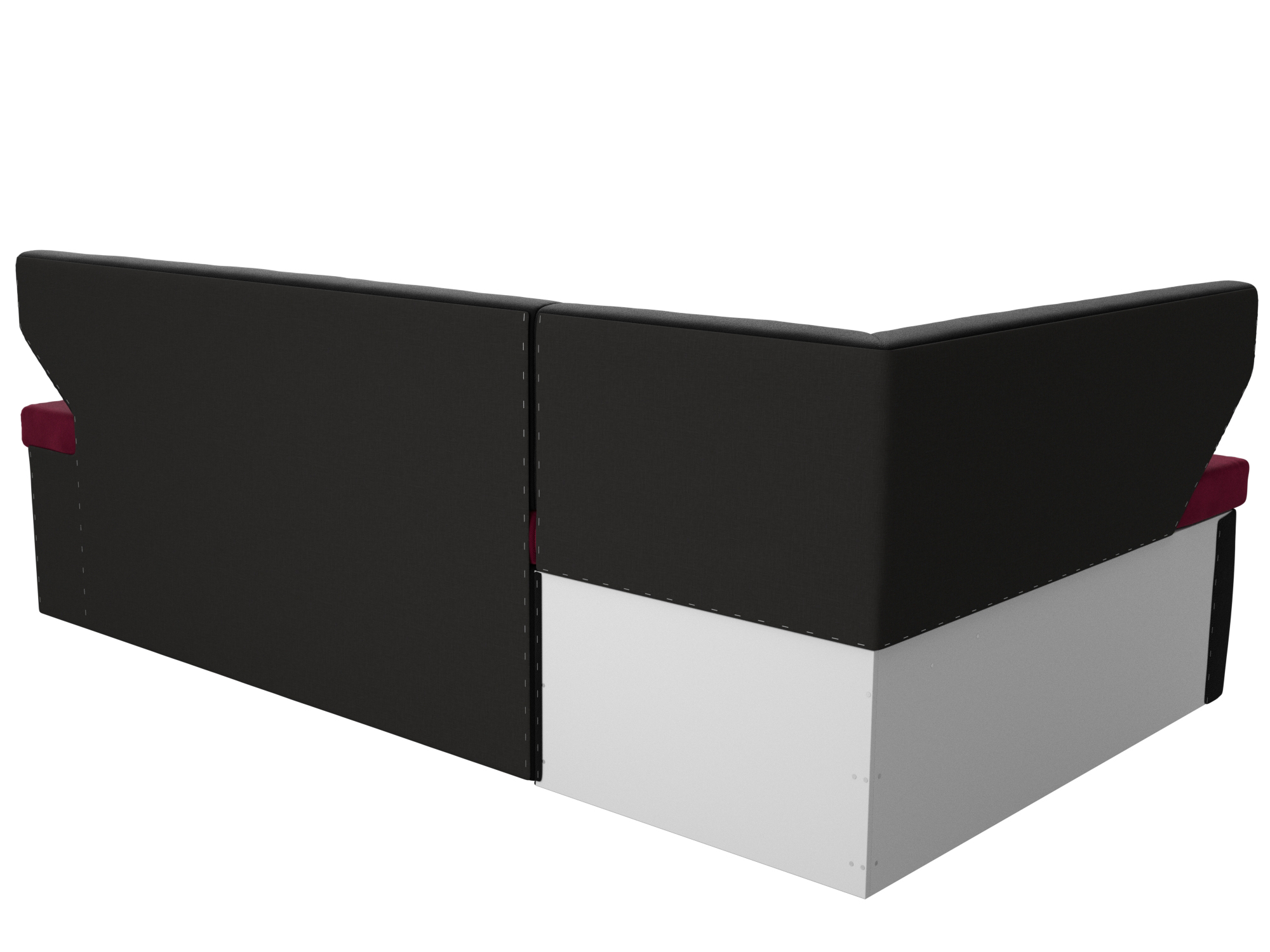 Кухонный угловой диван Омура левый угол (Бордовый\Черный)
