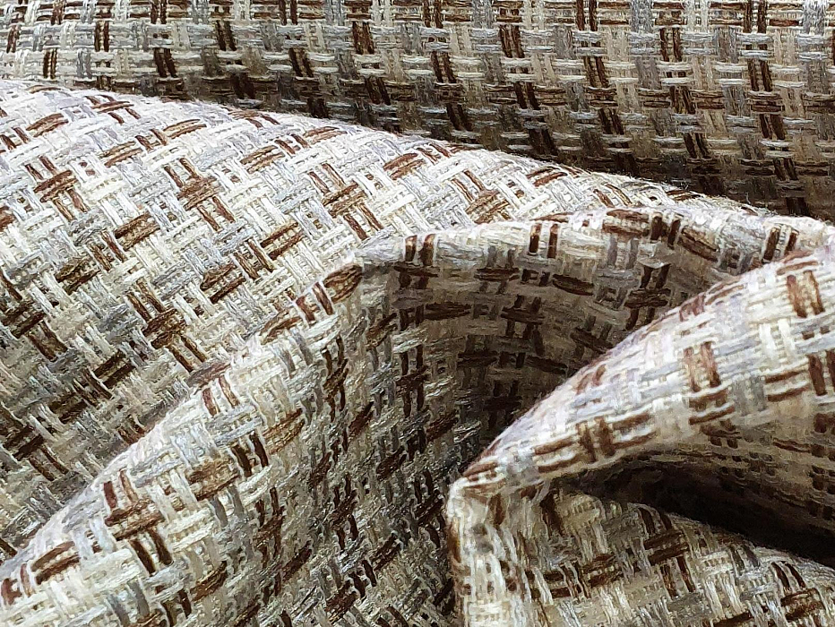 П-образный диван Дубай полки слева (Корфу 02\коричневый)