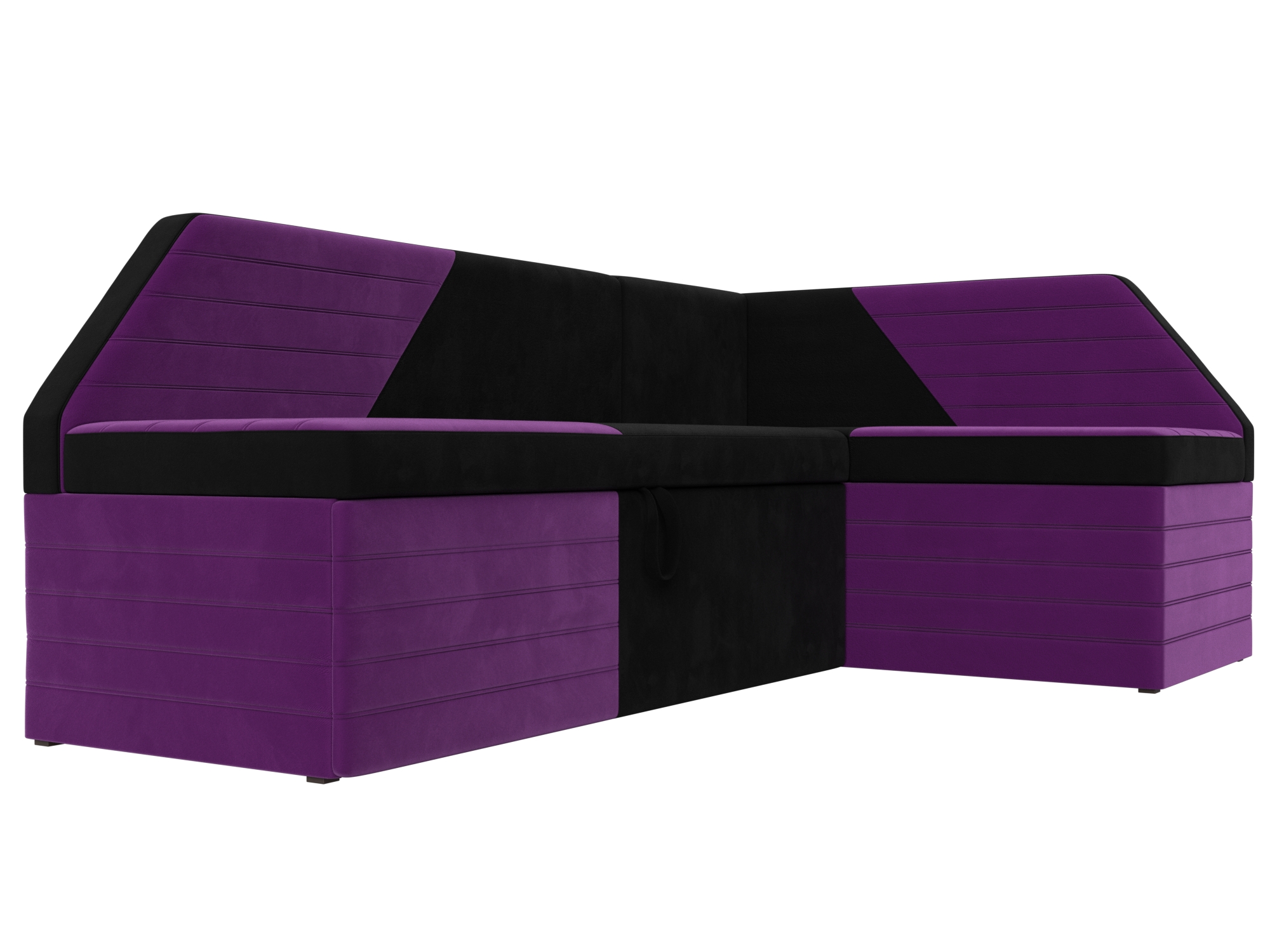 Кухонный угловой диван Дуглас правый угол (Черный\Фиолетовый)