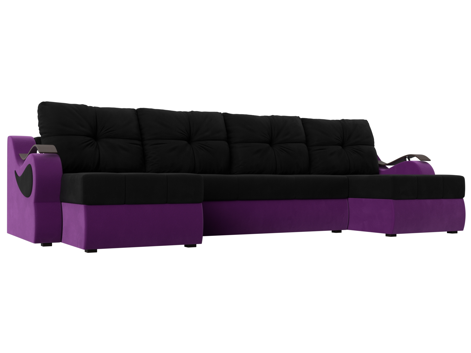 П-образный диван Меркурий (Черный\Фиолетовый)