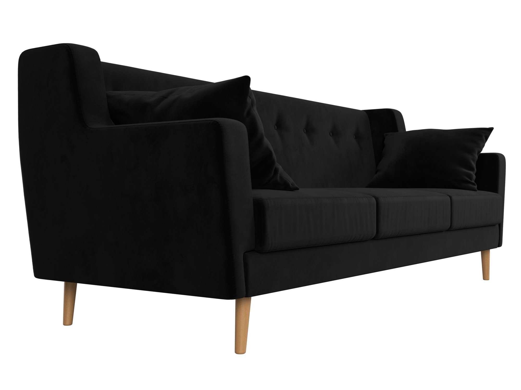 Прямой диван Брайтон 3 (Черный)