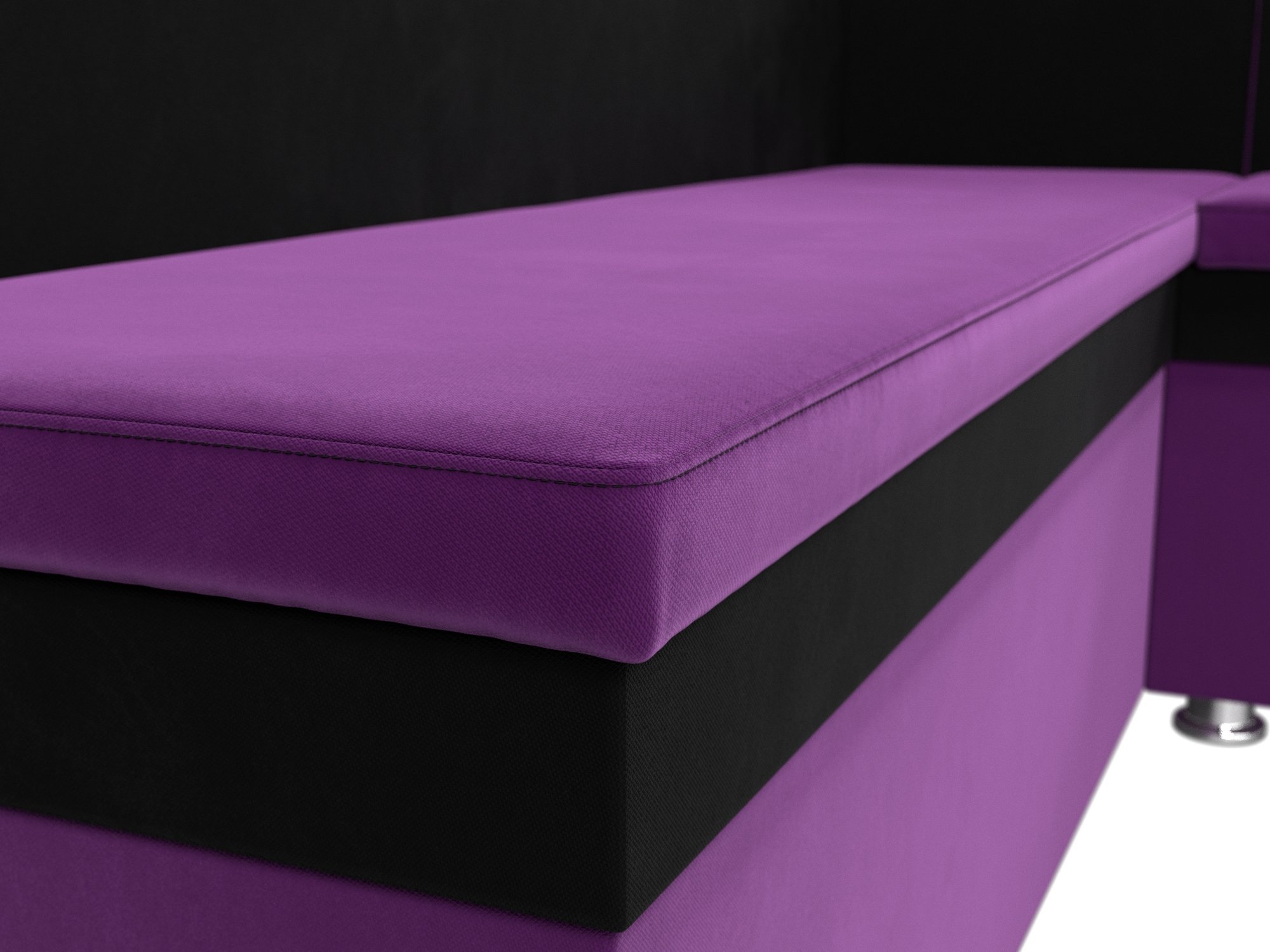 Кухонный угловой диван Уют правый угол (Фиолетовый\Черный)