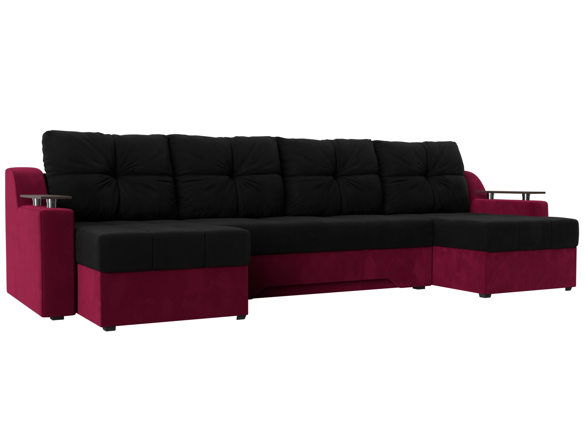 П-образный диван Сенатор (Черный\Бордовый)