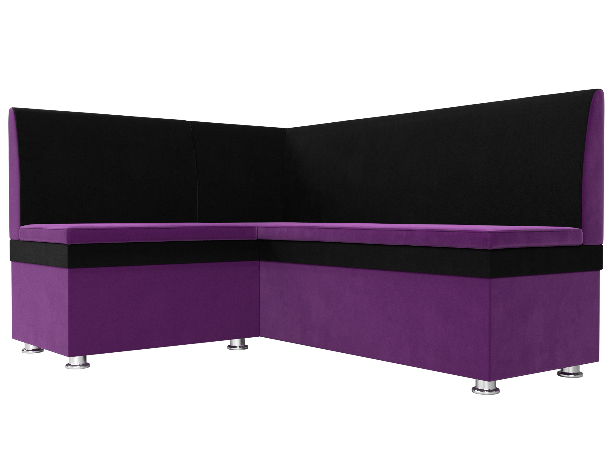 Кухонный угловой диван Уют левый угол (Фиолетовый\Черный)