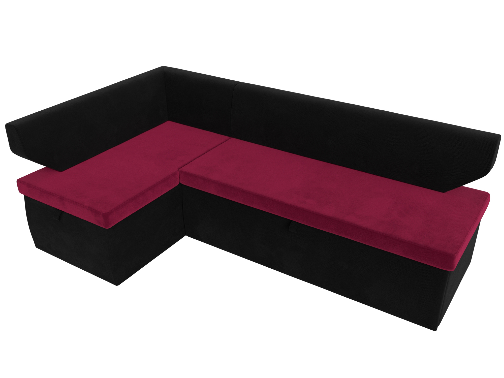 Кухонный угловой диван Омура левый угол (Бордовый\Черный)