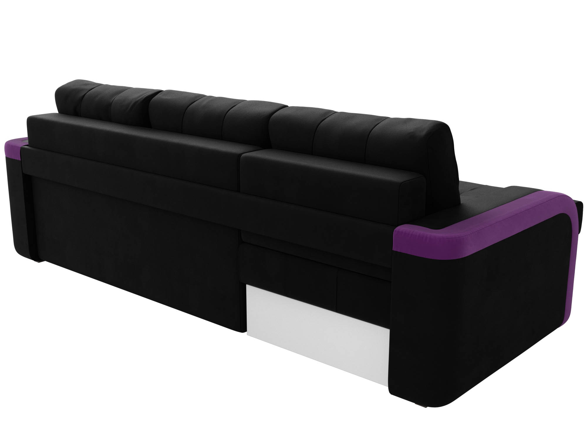 Угловой диван Марсель левый угол (Черный\Фиолетовый)