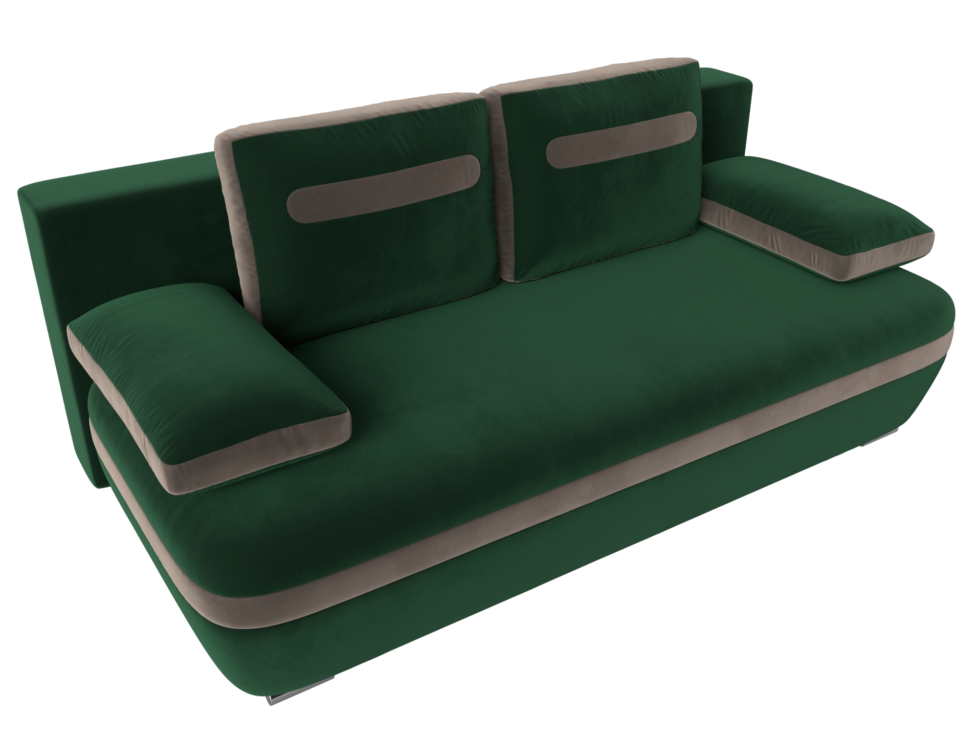 Прямой диван Каир (Зеленый\Коричневый)