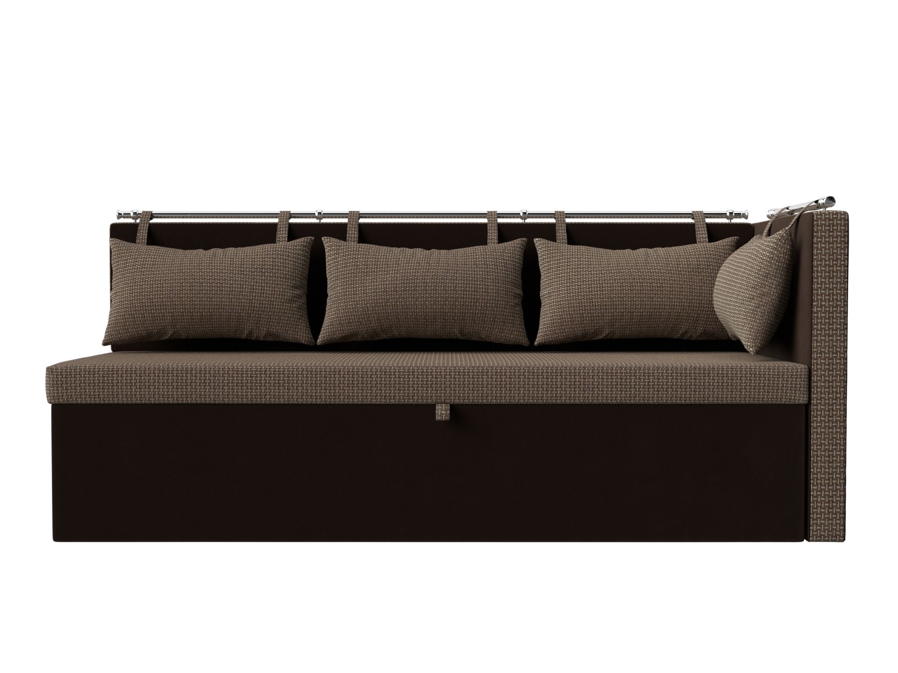 Кухонный диван Метро с углом справа (Корфу 03\коричневый)