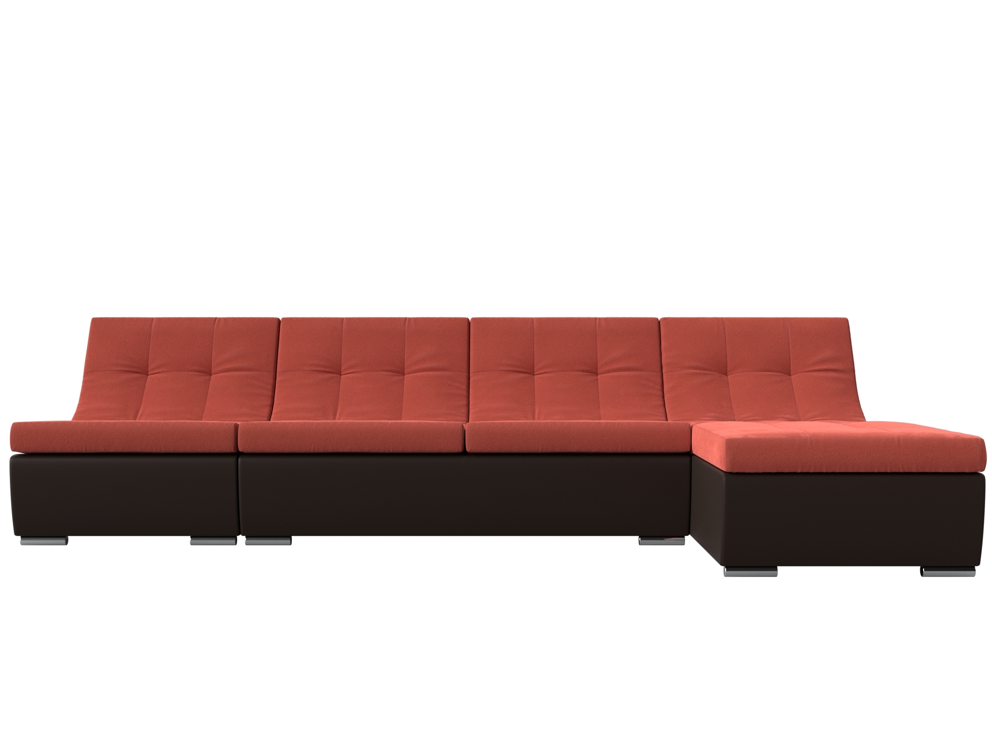 Угловой модульный диван Монреаль (Коралловый\Коричневый)
