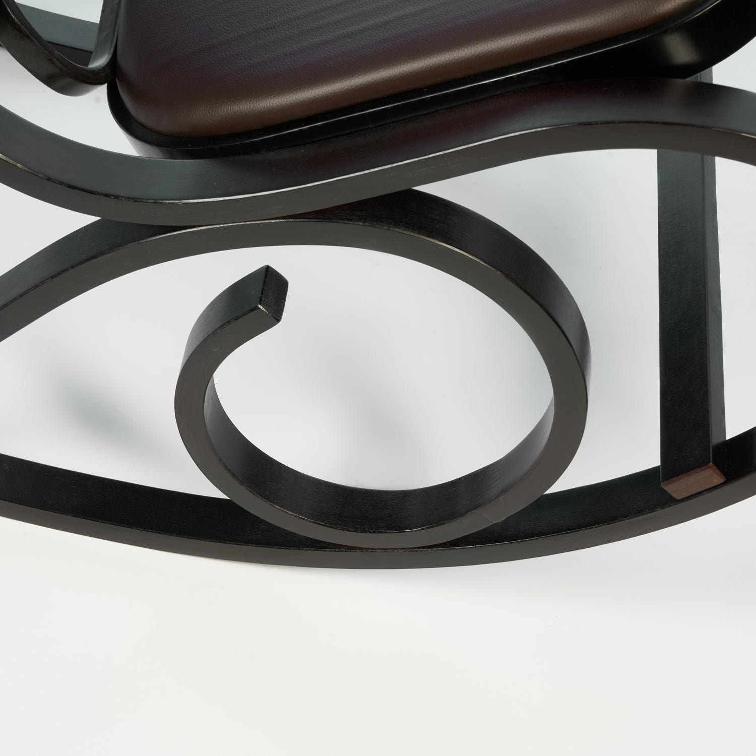 Кресло-качалка mod. AX3002-2 венге #9, экокожа темно-коричневая