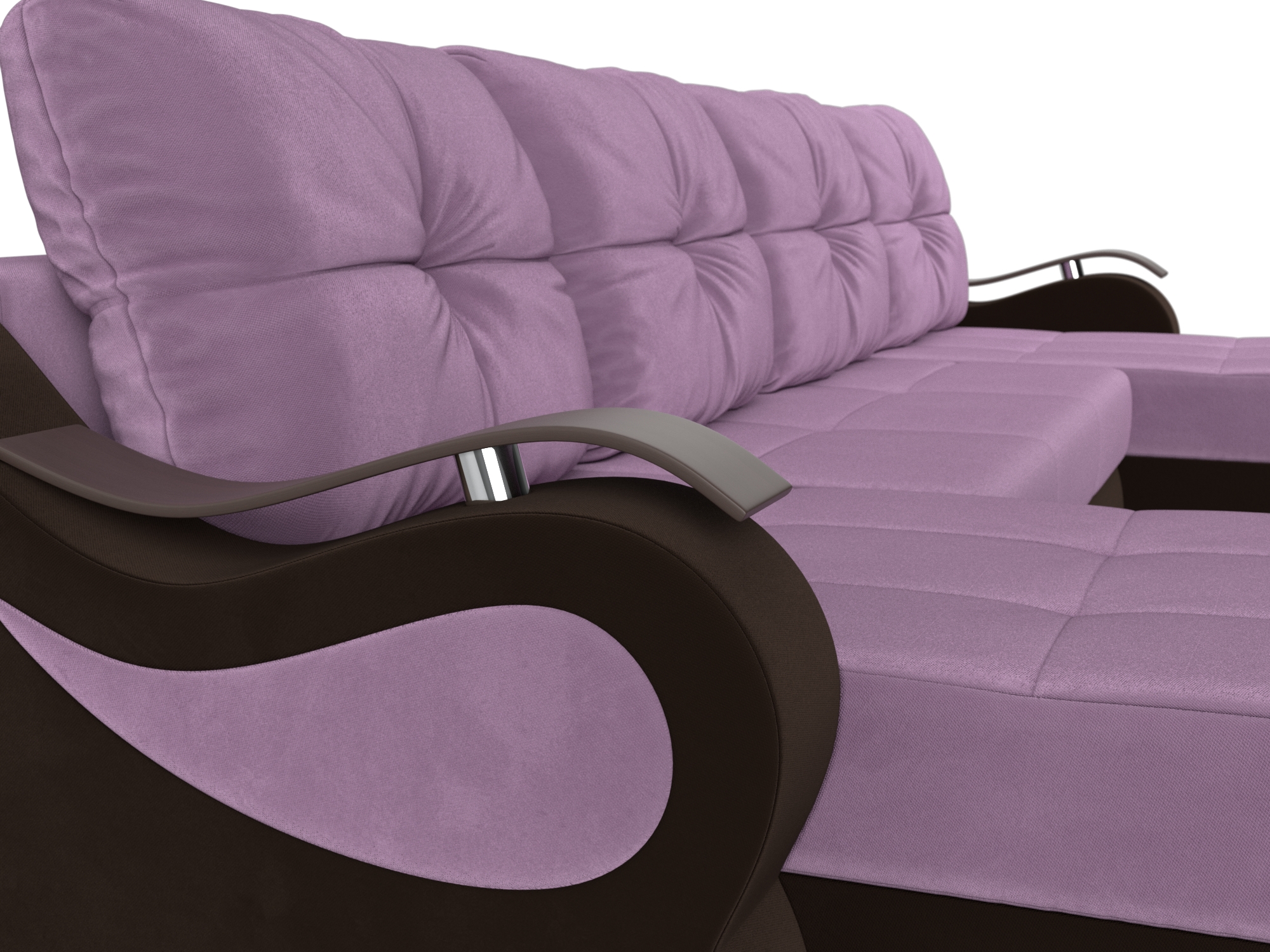 П-образный диван Меркурий (Сиреневый\Коричневый)