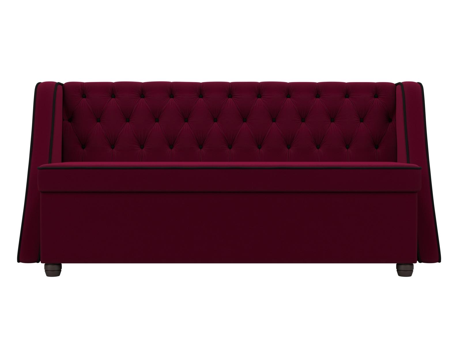 Кухонный прямой диван Лофт (Бордовый\Черный)