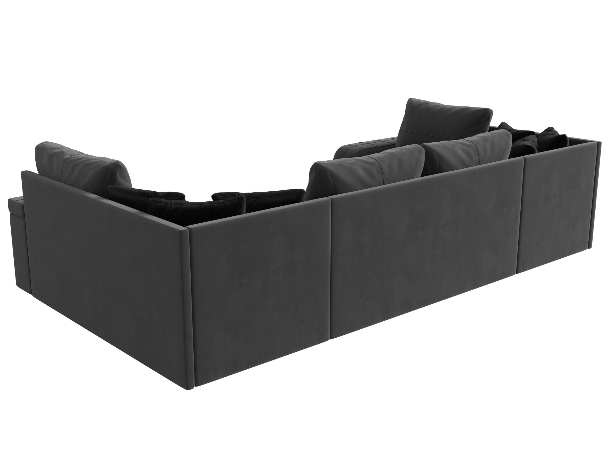 П-образный диван Николь (Серый\Черный\Черный)
