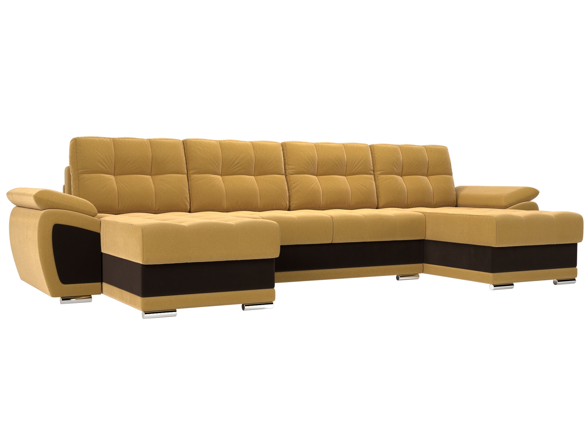 П-образный диван Нэстор (Желтый\коричневый)