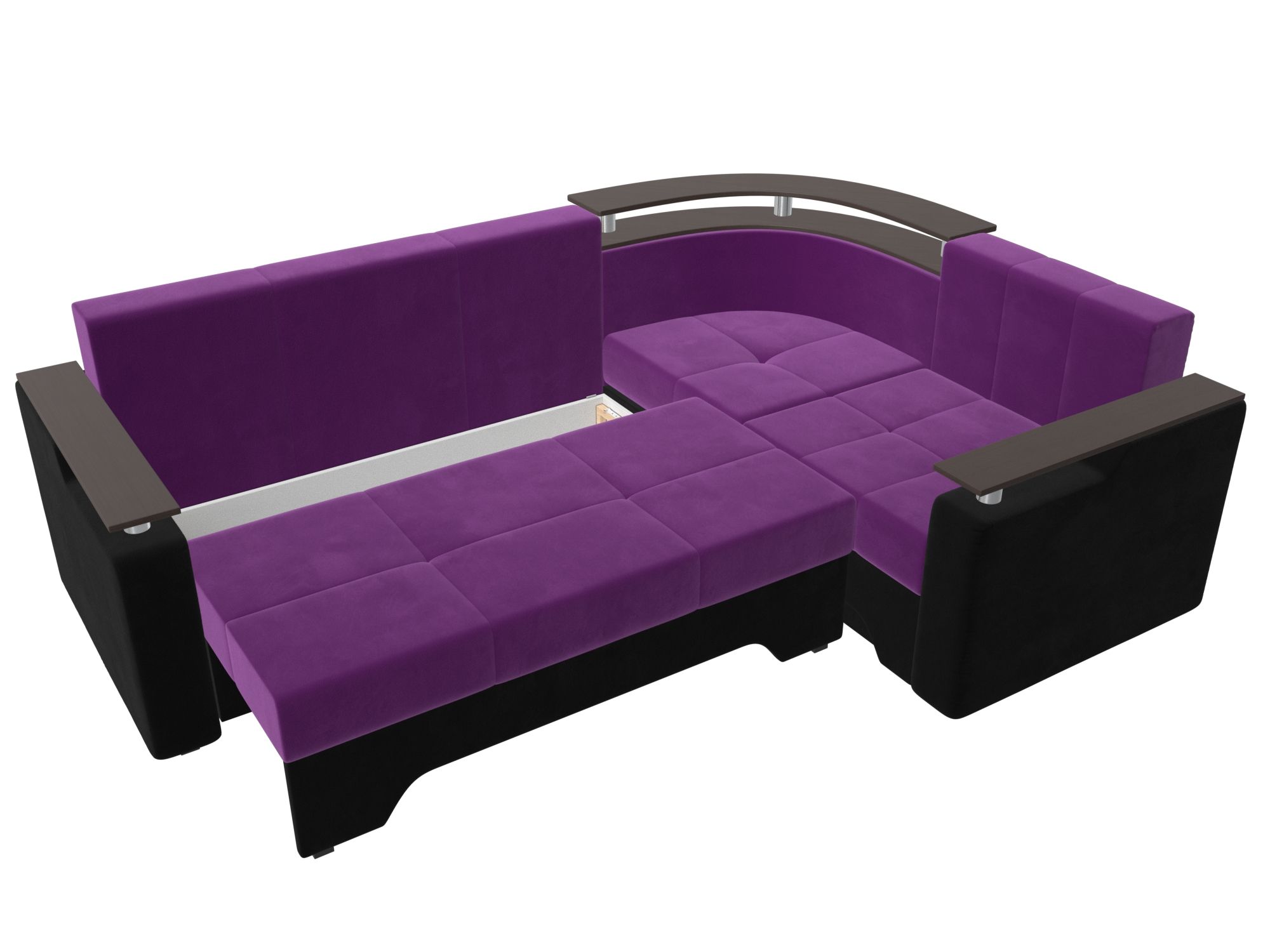 Угловой диван Комфорт правый угол (Фиолетовый\Черный)