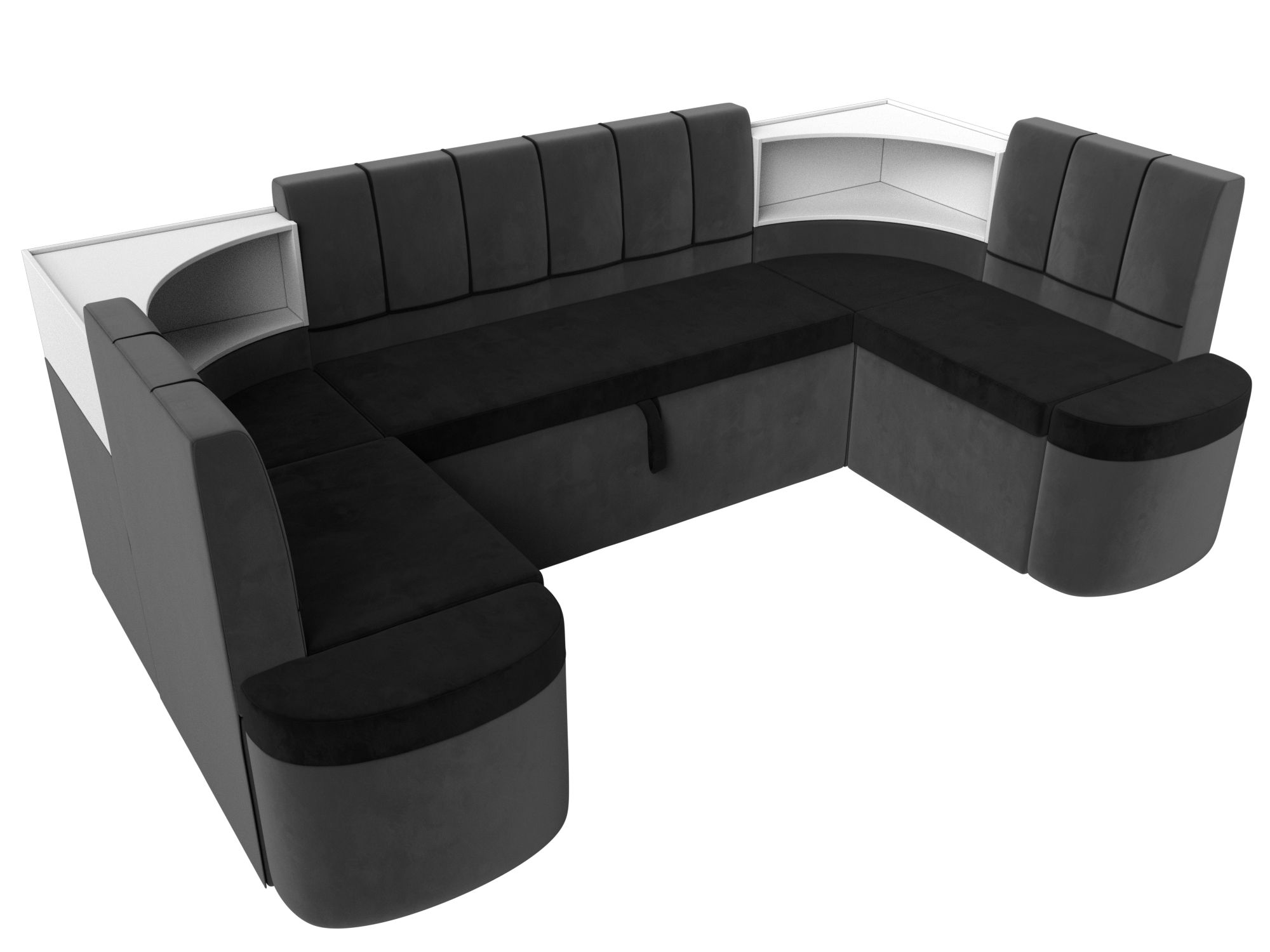 П-образный диван Тефида (черный\серый)
