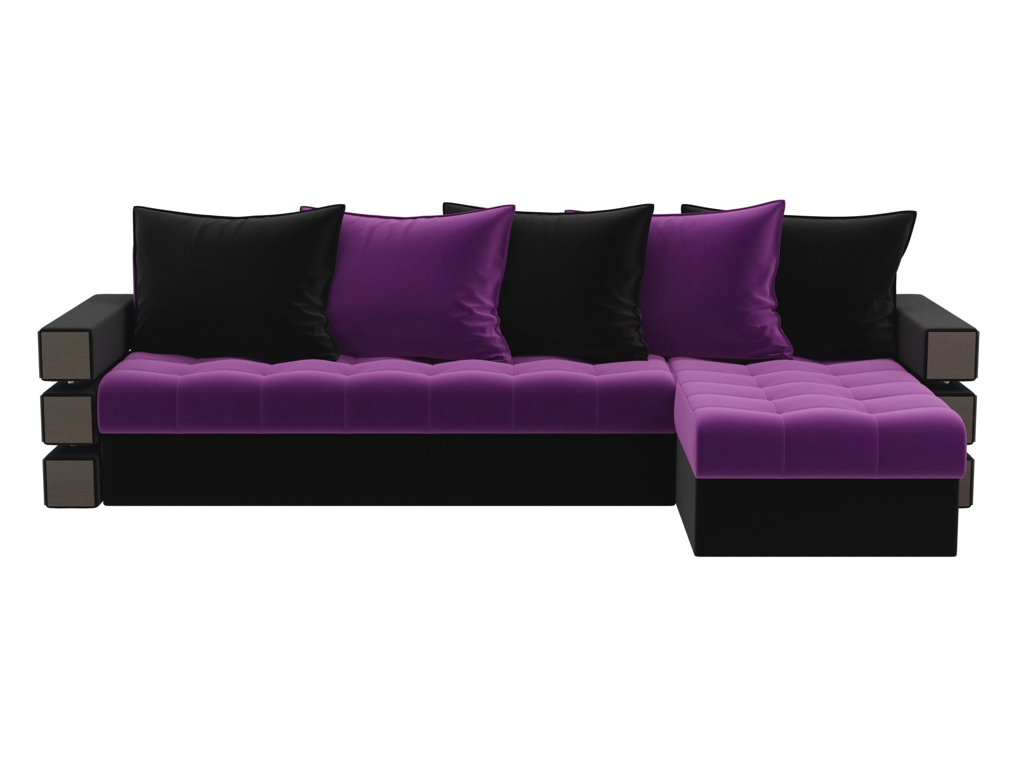 Угловой диван Венеция правый угол (Фиолетовый\Черный)