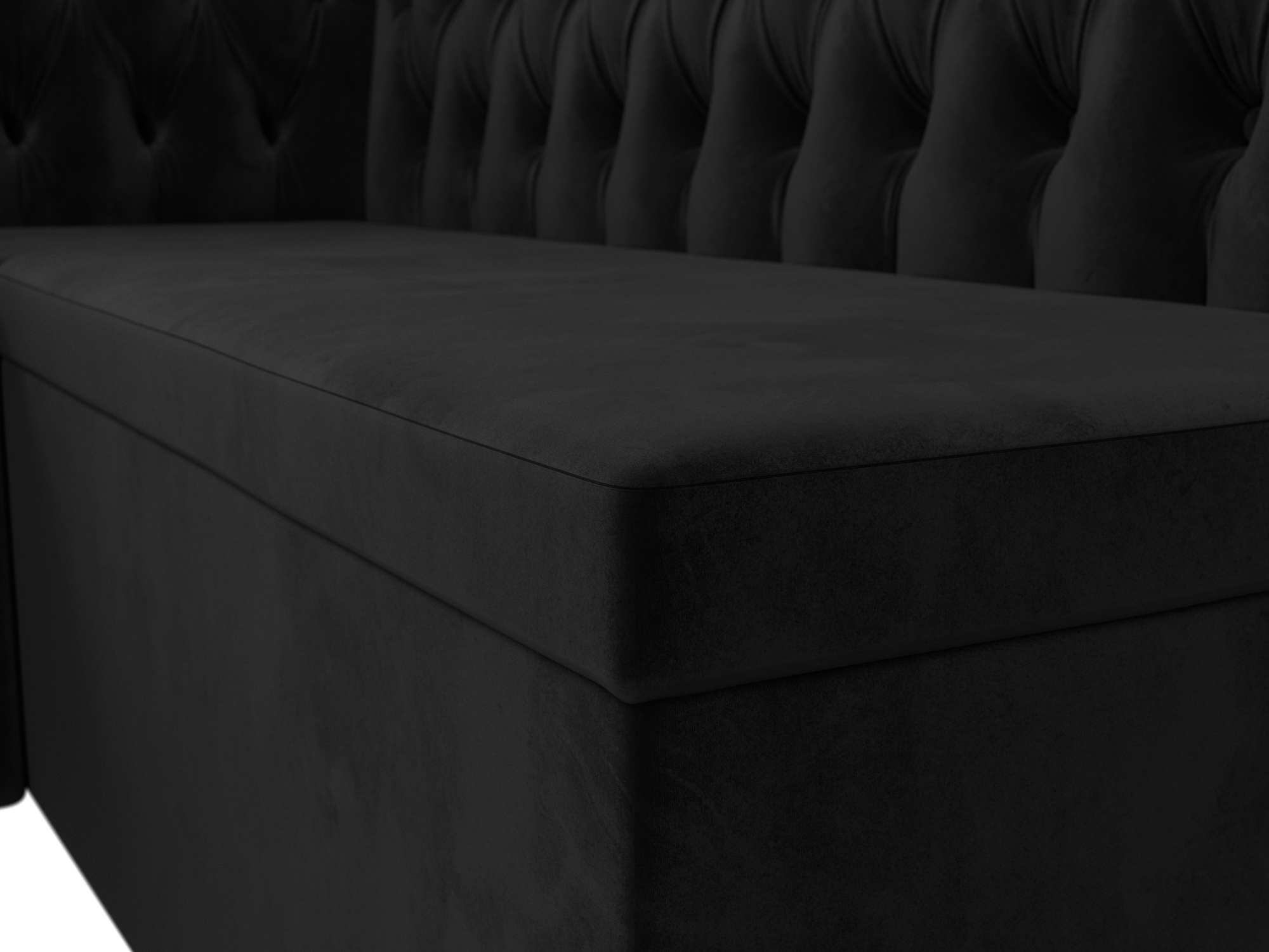 Кухонный угловой диван Мирта левый угол (Черный)