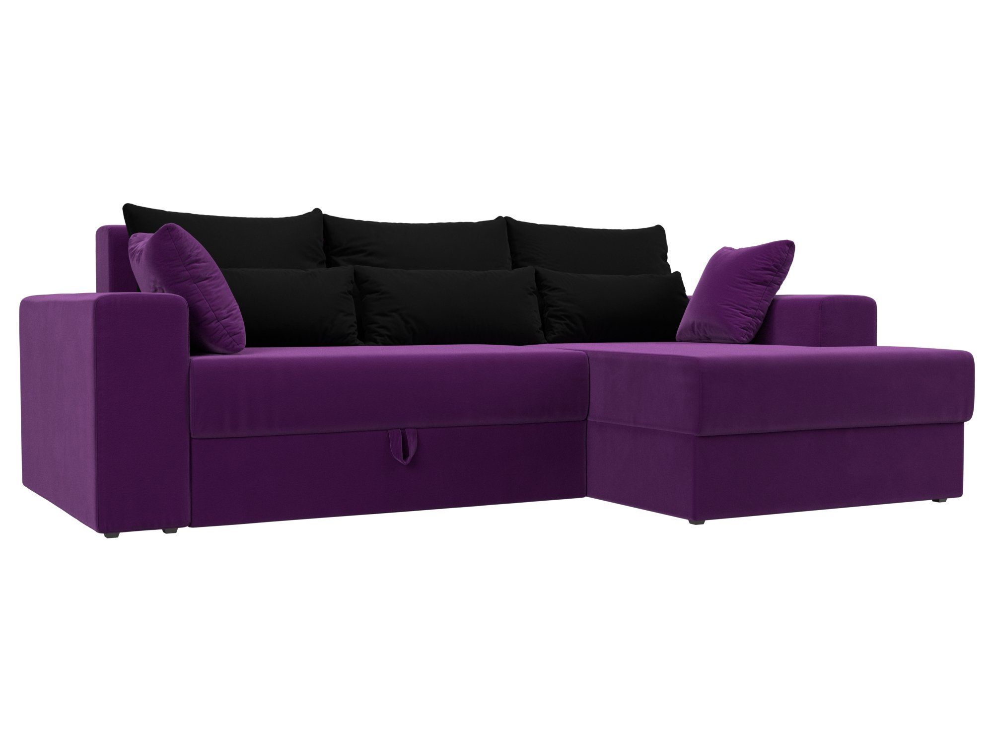 Угловой диван Майами правый угол (Фиолетовый\Черный)