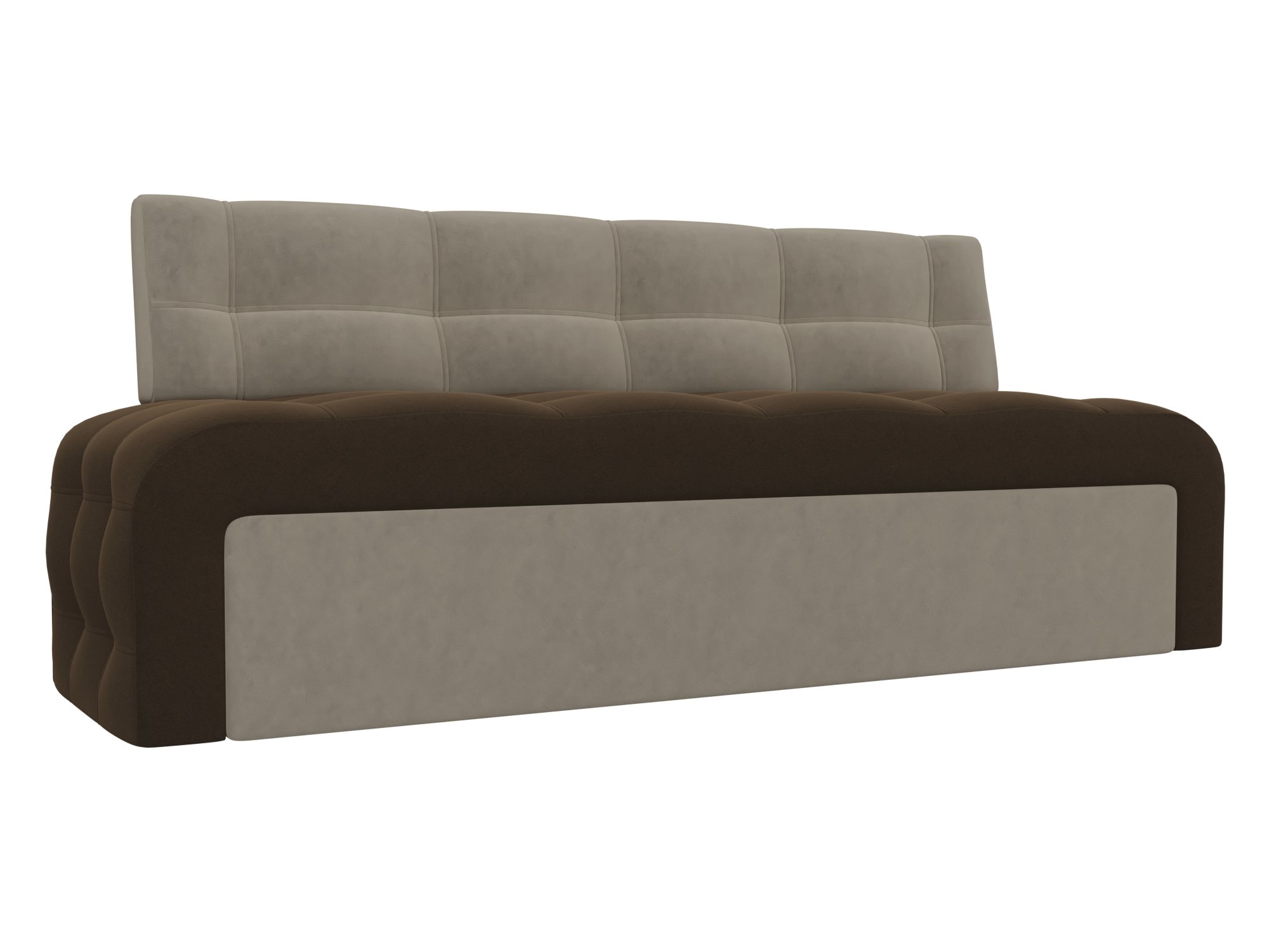 Кухонный прямой диван Люксор (Коричневый\Бежевый)