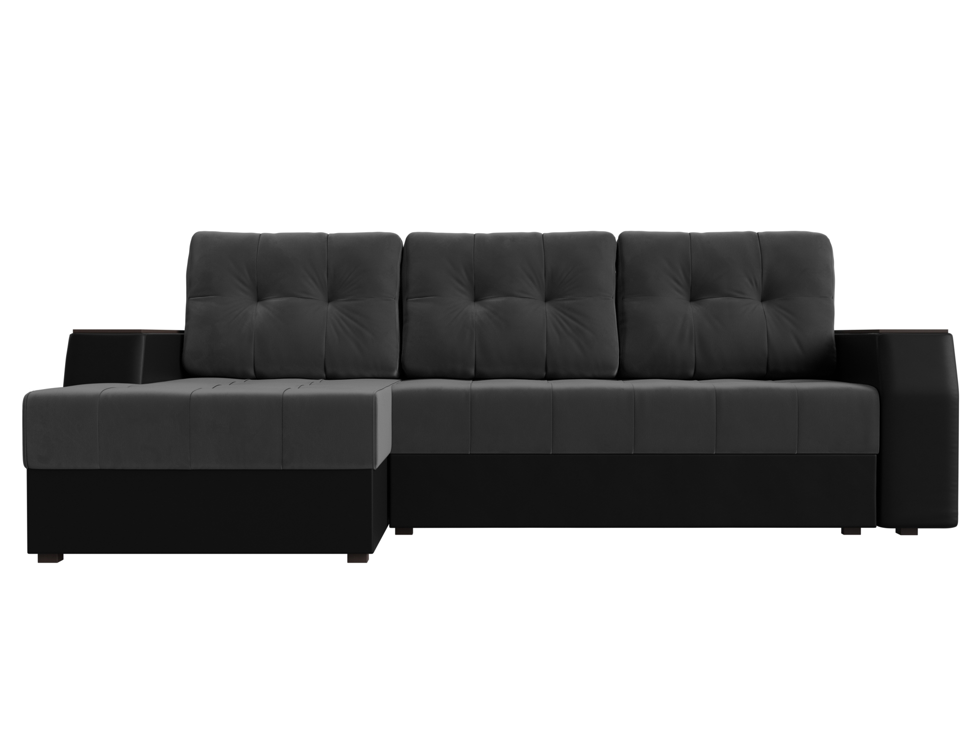 Угловой диван Эмир БС левый угол (Серый\Черный)