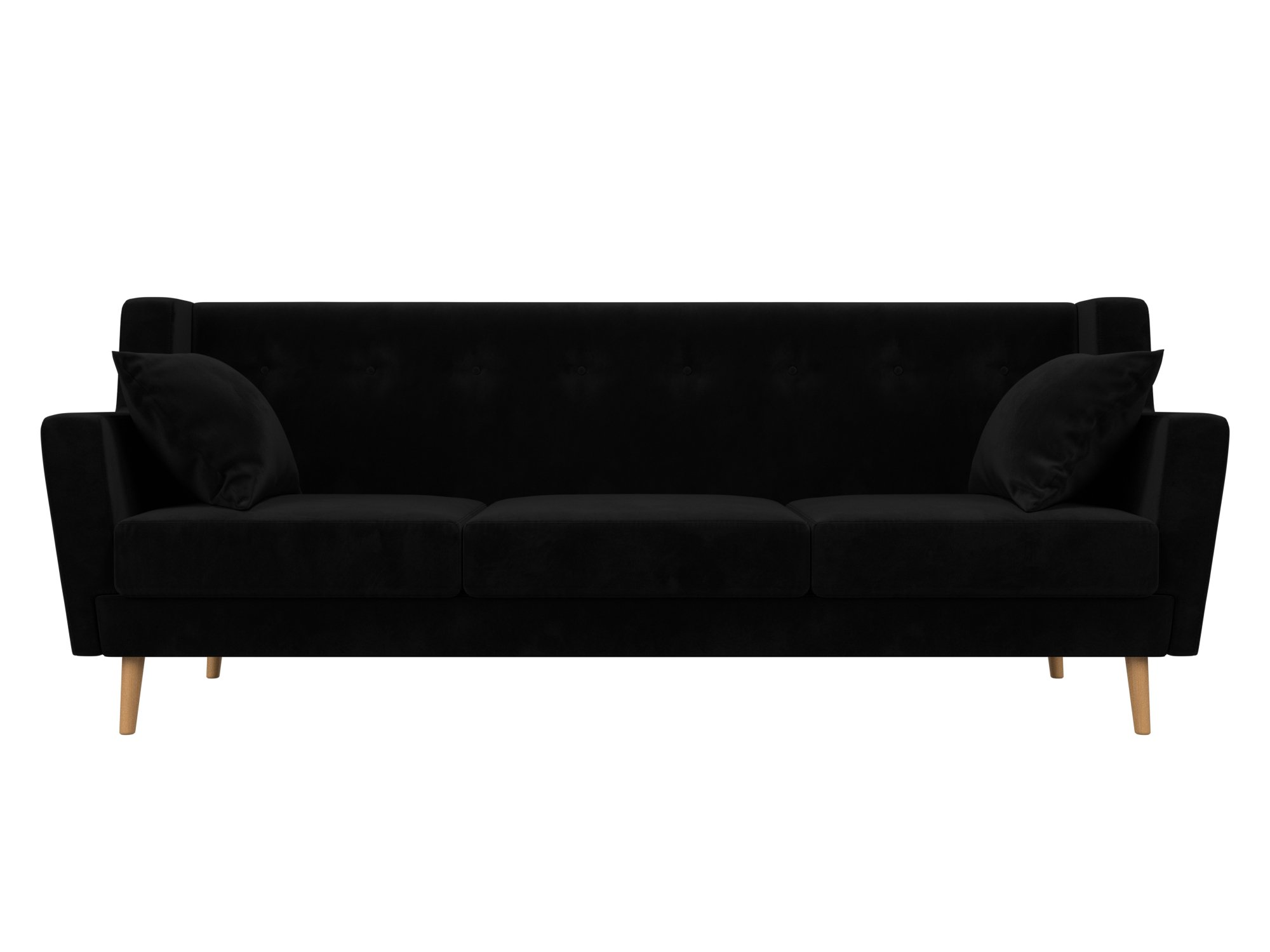 Прямой диван Брайтон 3 (Черный)
