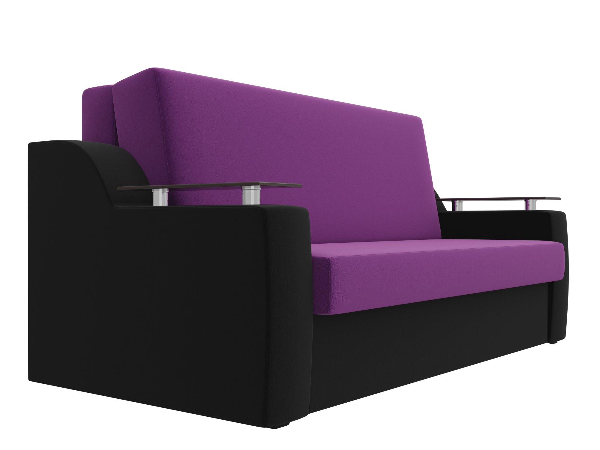 Прямой диван аккордеон Сенатор 140 (Фиолетовый\Черный)