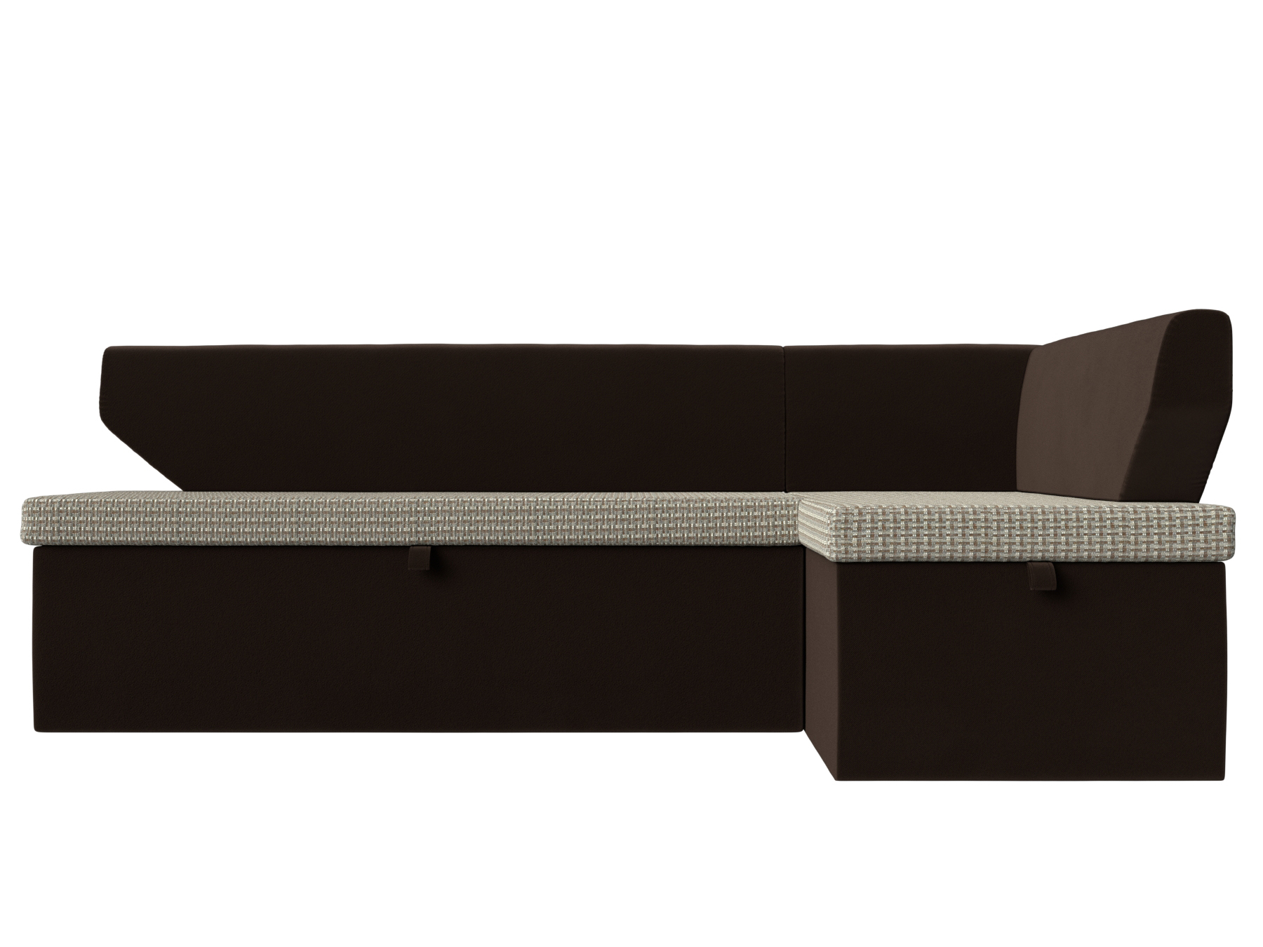 Кухонный угловой диван Омура правый угол (Корфу 02\коричневый)