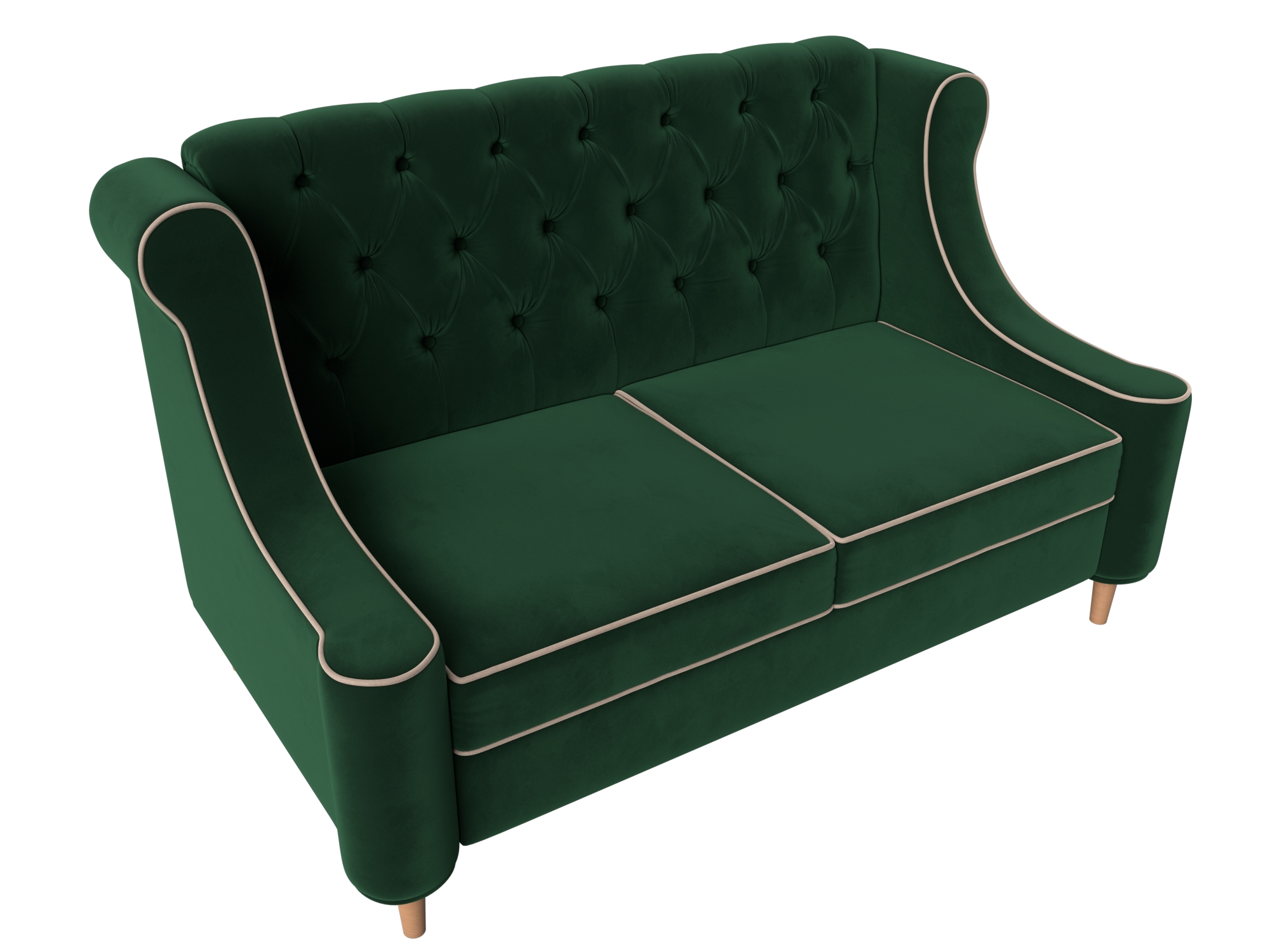 Прямой диван Бронкс (Зеленый\Бежевый)