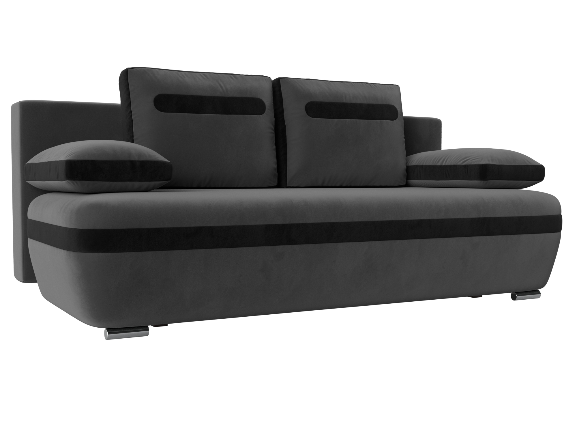 Прямой диван Каир (Серый\Черный)