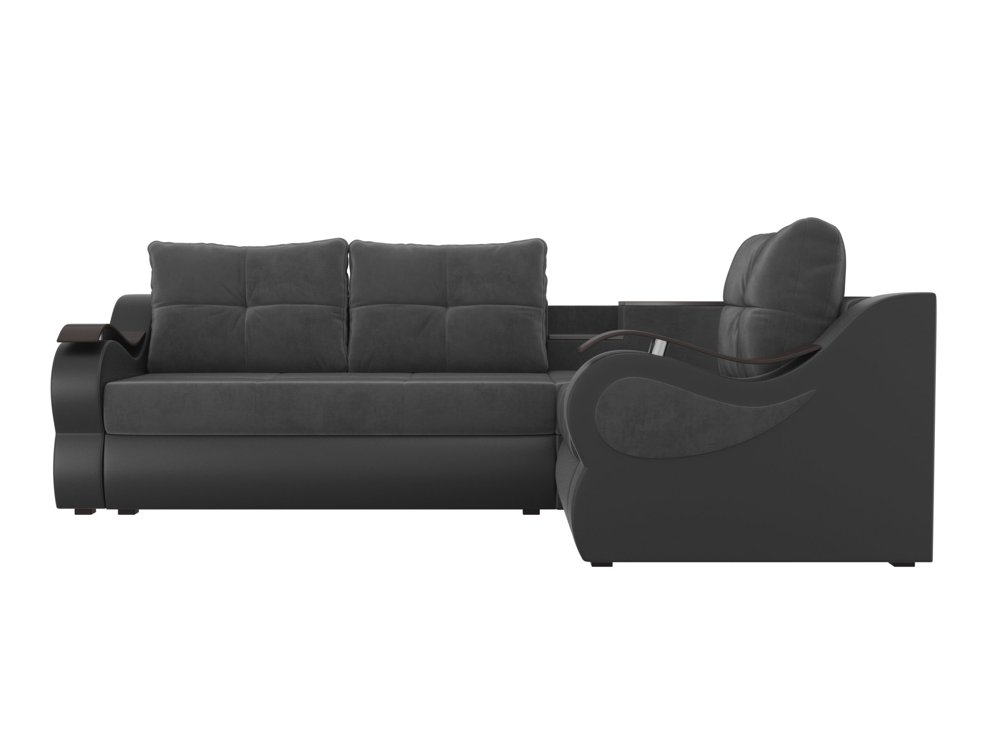 Угловой диван Митчелл правый угол (Серый\Черный)