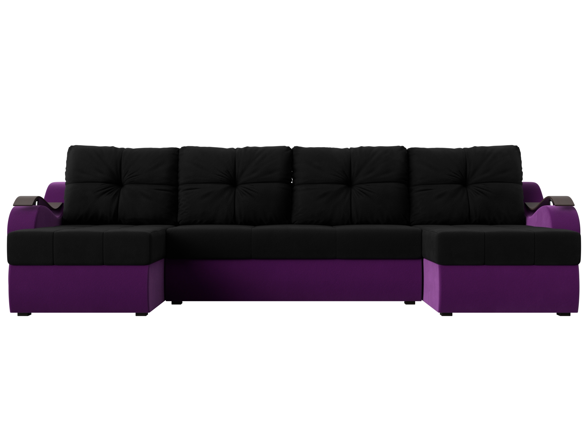 П-образный диван Меркурий (Черный\Фиолетовый)