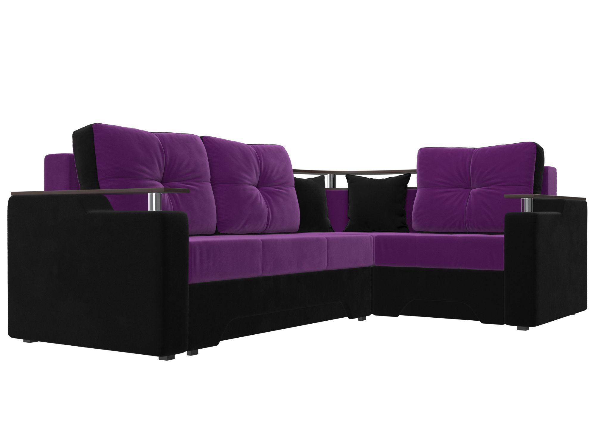 Угловой диван Комфорт правый угол (Фиолетовый\Черный)