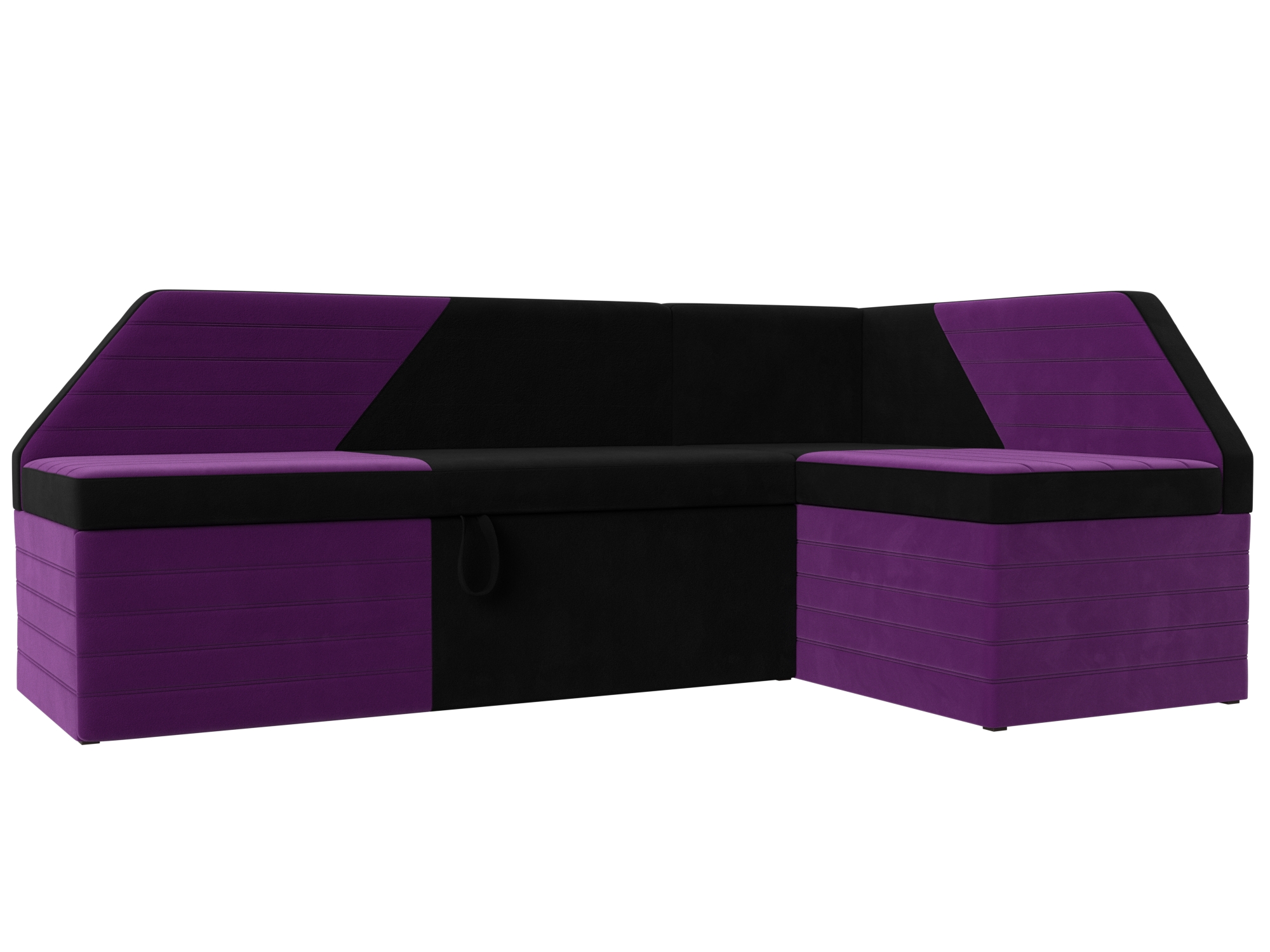 Кухонный угловой диван Дуглас правый угол (Черный\Фиолетовый)