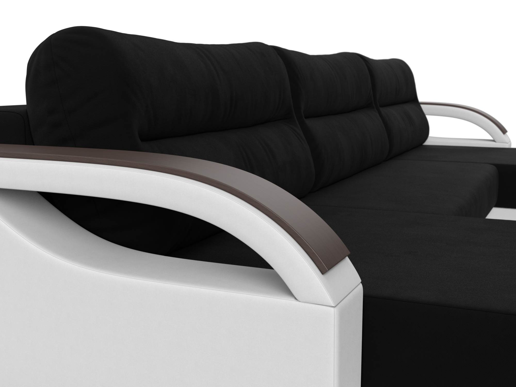 П-образный диван Форсайт (Черный\Белый)