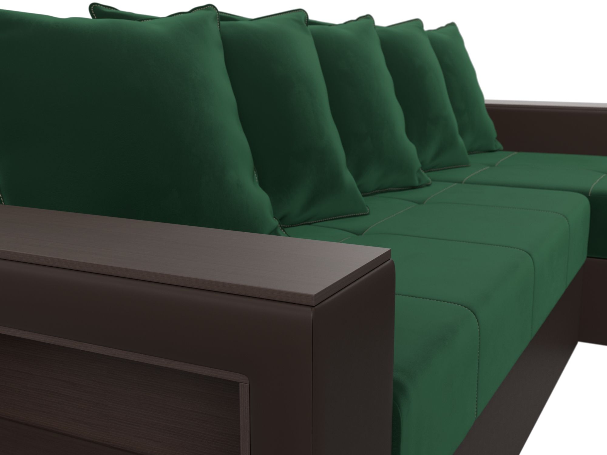Угловой диван Дубай Лайт правый угол (Зеленый\Коричневый)