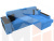 Угловой диван Брюссель правый угол (Голубой)
