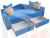 Детский прямой диван Дориан (голубой\бежевый)
