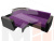 Угловой диван Комфорт левый угол (Фиолетовый\Черный)