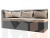 Кухонный диван Метро с углом слева (Бежевый\Серый)