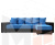 Угловой диван Дубай правый угол (Голубой\Черный)