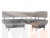 Кухонный угловой диван Альфа правый угол (Серый\Бежевый)