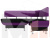 Кухонный угловой диван Альфа правый угол (Черный\Фиолетовый)
