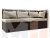 Кухонный диван Метро с углом справа (Бежевый\Коричневый)