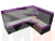 Кухонный угловой диван Уют правый угол (Черный\Фиолетовый)