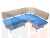 Кухонный угловой диван Альфа правый угол (голубой\бежевый)